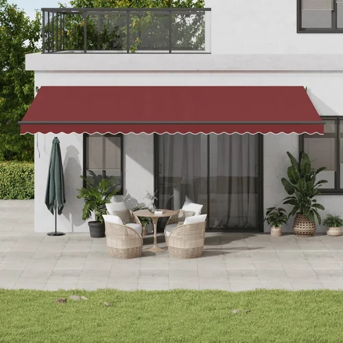 vidaXL Tenda na ručno uvlačenje bordo 600 x 300 cm