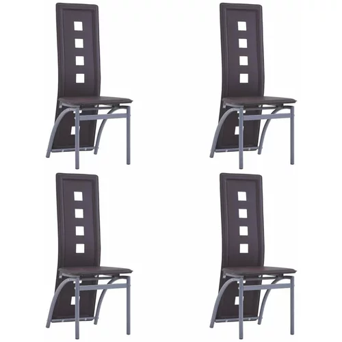  Jedilni stoli 4 kosi rjavo umetno usnje, (20699753)