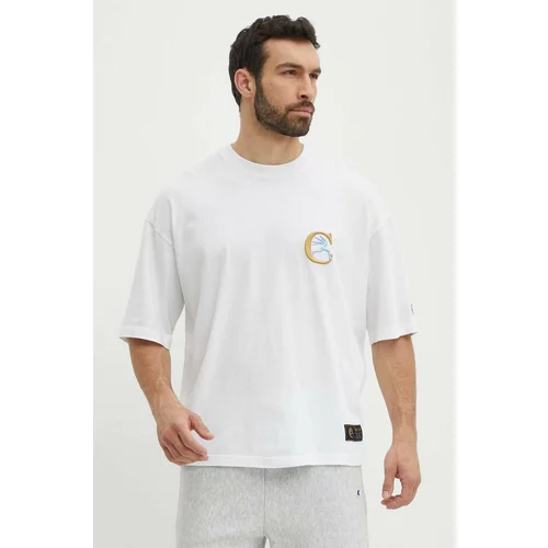 Champion Pamučna majica za muškarce, boja: bijela, s aplikacijom, 219999
