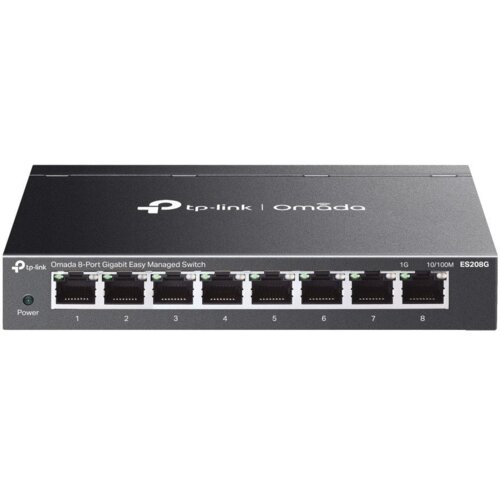 Tp-link Omada ES208G mrežni prekidač Upravljano L2 Gigabit Ethernet (10/100/1000) Črno Cene