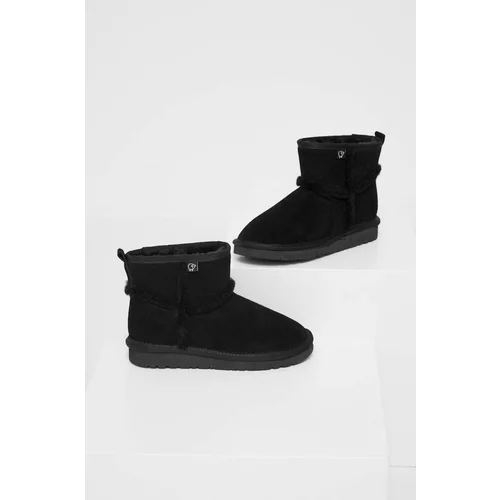 Answear Lab Čizme za snijeg od brušene kože boja: crna