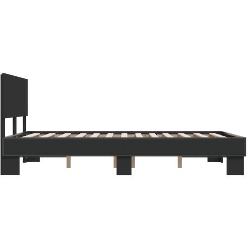  Okvir kreveta crni 120 x 200 cm od konstruiranog drvo i metal Slike
