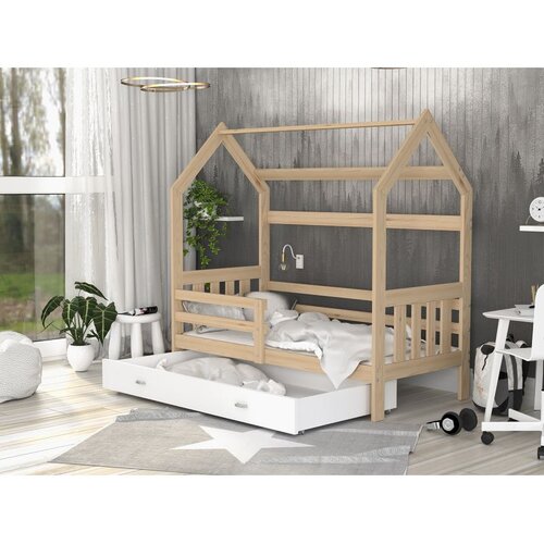 Domek Drveni dječji krevet 2 - svijetlo drvo - 190x80 cm Cijene