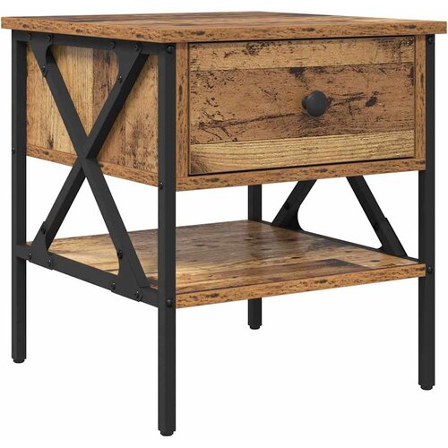  Noćni ormarić s ladicama 2 pcs Staro drvo 40 x 42 x 45 cm Slike
