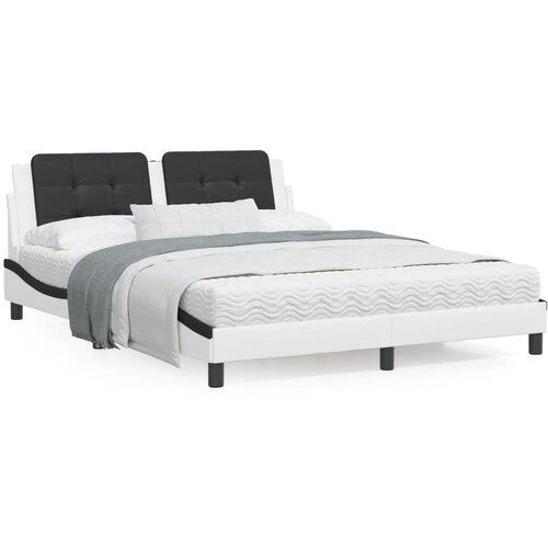 vidaXL Okvir kreveta s uzglavljem bijelo-crni 160x200 cm umjetna koža Cijene