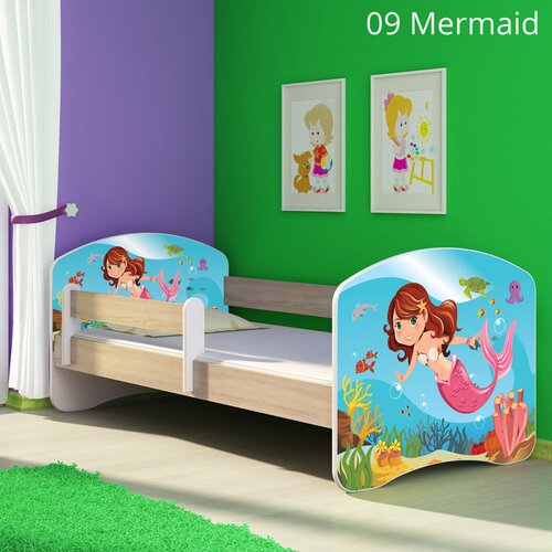  Dječji krevet ACMA s motivom, bočna sonoma 180x80 cm 09 Mermaid Cijene
