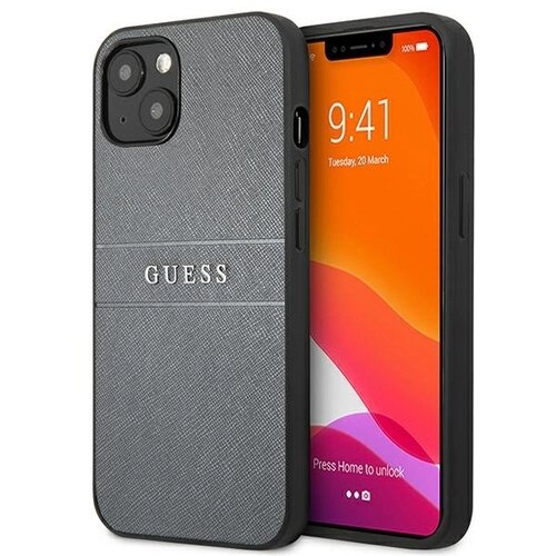 Guess SAFFIANO OVITEK NA TRAK ZA IPHONE 13 MINI SIVA, (22064487) Cene