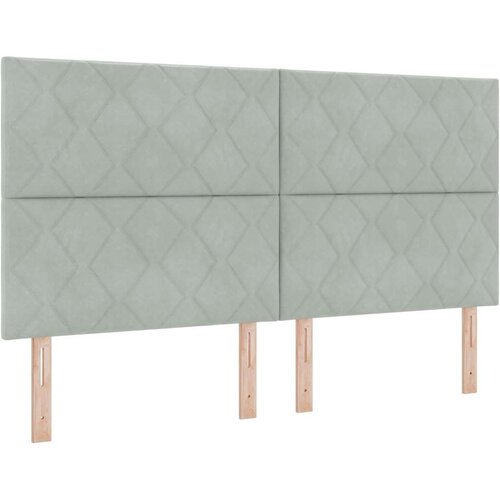 VidaXL Kraljevski Super Box Spring Krevet s Madracem Svijetlosiva Bar&amp;scaron;un Slike