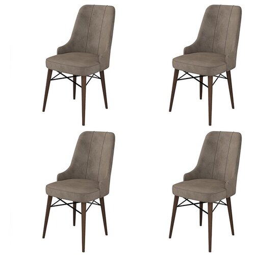 Hanah home Pare - Cappuccino, Brown CappuccinoBrown Chair Set (4 Pieces) Slike