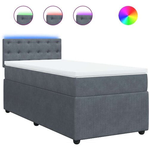 VidaXL box spring krevet s madracem tamnosivi 100x200 cm bar&amp;scaron;unasti Slike