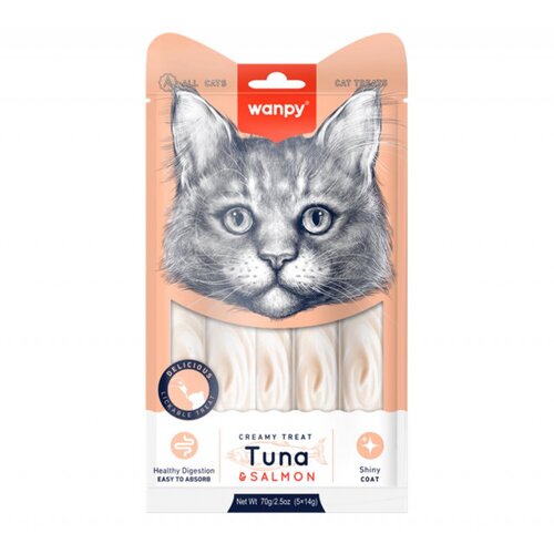 WANPY kremaste poslastice tuna i losos za macke 5x14g Cene