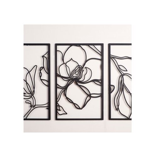  Zidna dekoracija Floral Line-APT529LS, 46x69 cm, 1,2 mm, Crna Cene