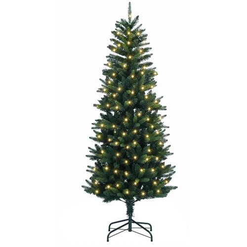  Umjetno božićno drvce s nogom 120 cm 150 LED lampica - 120 cm s LED svjetlima Zelena Slike