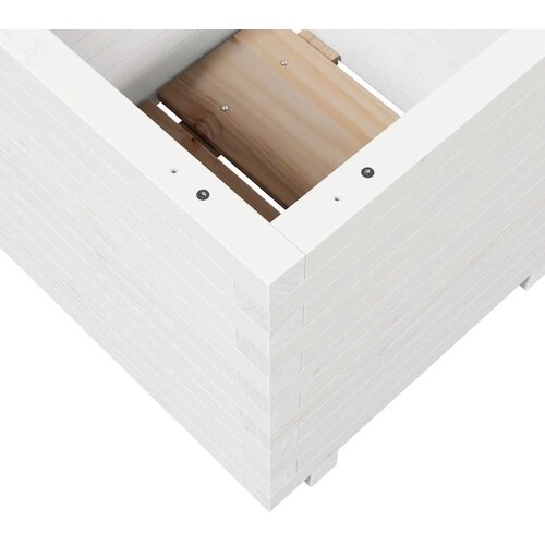  Vrtna sadilica bijela 50 x 50 x 49,5 cm od masivne borovine Slike