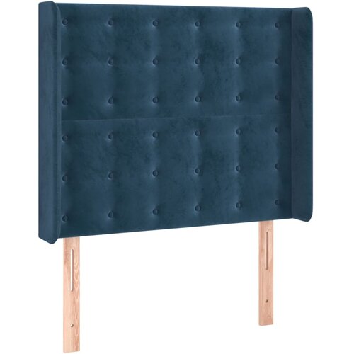 Maison Chic vzglavna omarica - nočna omarica - posteljna omarica z u&amp;scaron;esi temno modro 103x16x118/128 cm žamet, (21707692) Slike