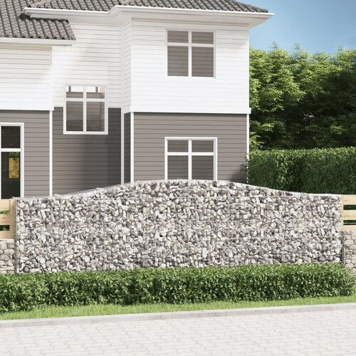  Lučne gabionske ko&amp;scaron;are 4 kom 400x50x120/140cm pocinčano željezo Slike