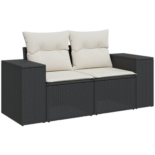  6-dijelni set vrtnih sofa s jastucima crni od poliratana Crna 83 x 62 x 69 cm Slike