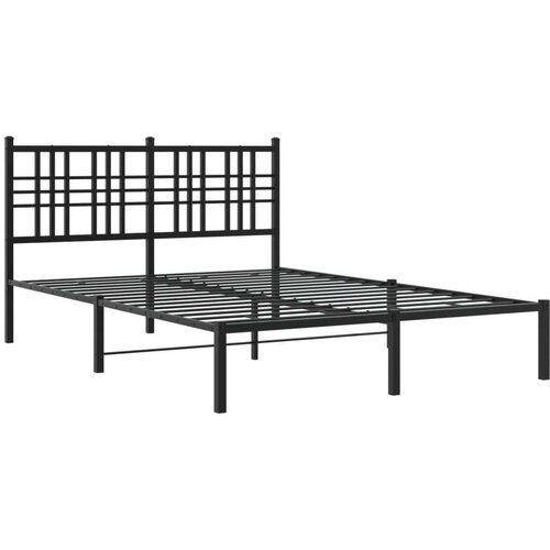 VidaXL metalni okvir za krevet s uzglavljem crni 140x190 cm Slike