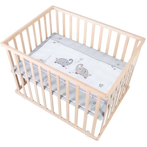Roba Putni krevetić na kotačićima 100x75 cm u prirodnoj boji Jumbo Twins &ndash; Cijene