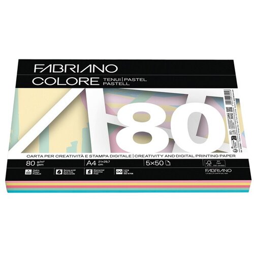  Papir barvni mix a4 80g pastel fabriano colore 1/250-10 FABRIANO Cene