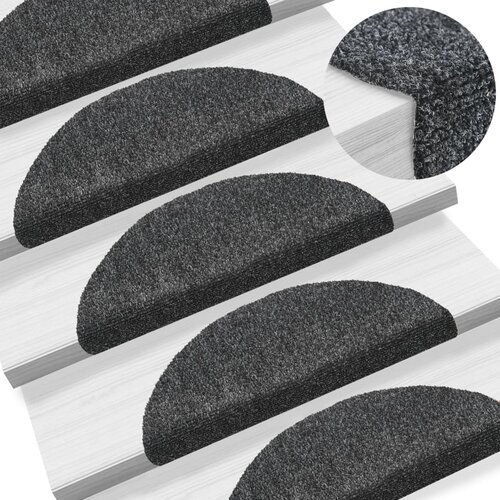 VidaXL samoljepljivi otirači za stepenice 10 kom tamnosivi 56x17x3 cm Slike