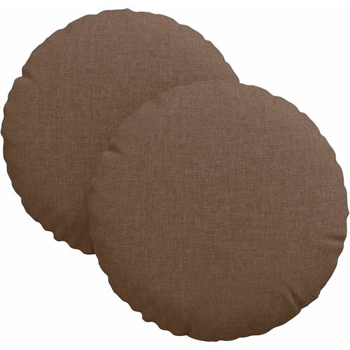  Jastučići za sjedenje 2 pcs Smeđa &amp;Oslash;30 x 13 cm tkanina Slike
