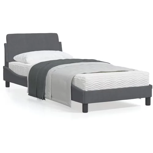 vidaXL Okvir za krevet s uzglavljem tamnosivi 80x200 cm baršunasti