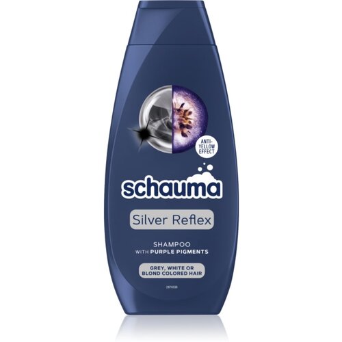 Schwarzkopf Schauma Silver Reflex &amp;scaron;ampon za neutraliziranje bakrenih tonova za posvijetljenu, hladno plavu kosu s pramenovima 400 ml Slike