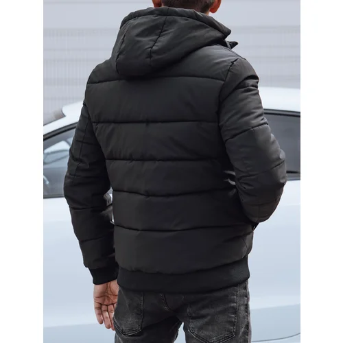 DStreet Men's winter quilted jacket with hood black