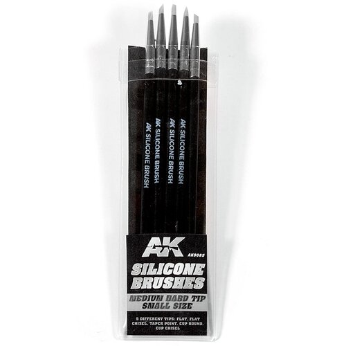 AK Interactive Set 5 Silikonskih Četkica - Srednje Tvrde, Male - AK9085 Cene