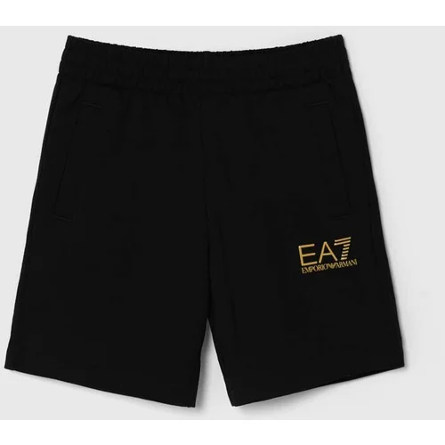 Ea7 Emporio Armani Dječje pamučne kratke hlače boja: crna