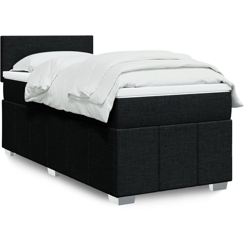  Box spring krevet s madracem crni 80 x 200 cm od tkanine Cijene