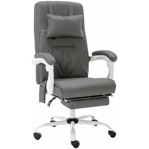  Masažna uredska stolica od umjetne kože siva