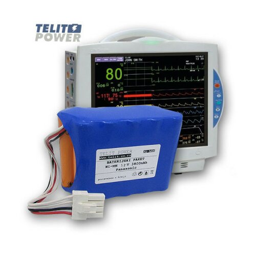 TelitPower baterija NiMH 12V 3800mAh za Nihon Kohden BSM2300, BSM2301A, 10HR-4/3FAUC-NK ( P-0184 ) Slike