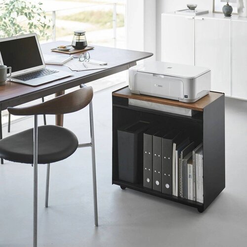 YAMAZAKI Crni metalni regal na kotačima 60x59x35 cm Tower &amp;ndash; Slike