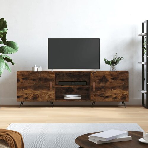  TV ormarić boja dimljenog hrasta 150x30x50 cm konstruirano drvo Slike