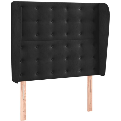 Maison Chic posteljno vzglavje - vzglavna omarica - nočna omarica z u&amp;scaron;esi črno 93x23x118/128 cm žamet, (21709064) Slike