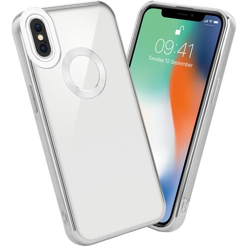 Cadorabo Ohišje, združljiv z Apple v prozorni - srebrni - zaščitni pokrov, narejen iz fleksibilnega silikona TPU s kromiranjem, (20602618) Cene