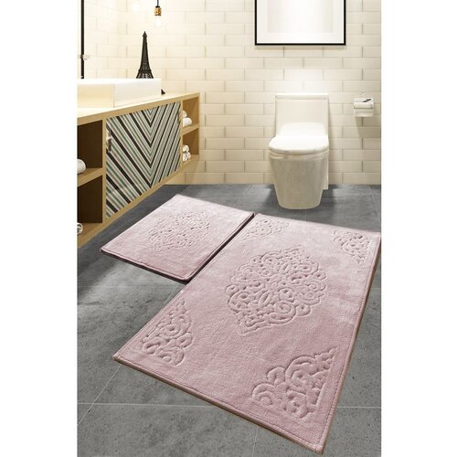 ottoman - powder multicolor bathmat set (2 pieces) Slike
