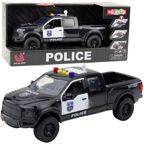 Policijski auto za igru PickUp sa zvučnim efektima 1:12 - crni Cijene
