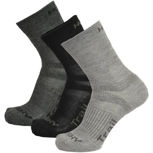 Husky Socks Trail 3 pack black/anthracite/light grey Cene