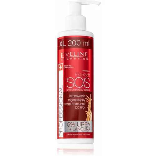 Eveline Cosmetics Extra Soft SOS krema za roke za suho in obremenjeno kožo z dozirno črpalko 200 ml
