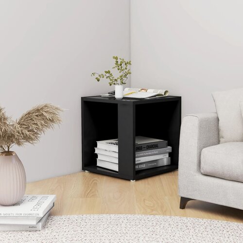 The Living Store Stranska mizica črna 33x33x34,5 cm konstruiran les - Stranska Mizica, (21421242) Slike