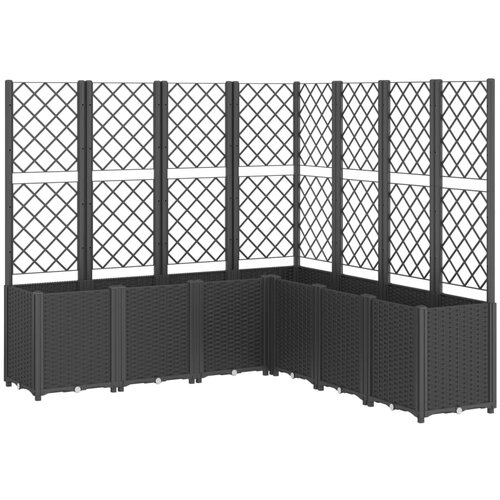 Maison Chic Cvetlično korito - Cvetlični Lonec z oporno mrežo črno 160x160x140 cm PP, (21789903) Cene