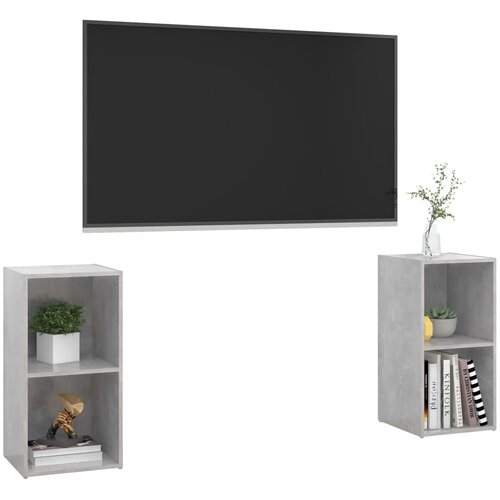  ormarići 2 kom boja betona 72x35x36,5 cm konstruirano drvo Slike