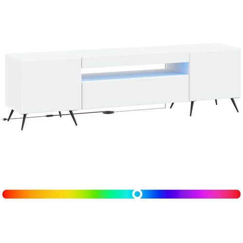  LED TV kabinet Bijela Konstruirano drvo Slike