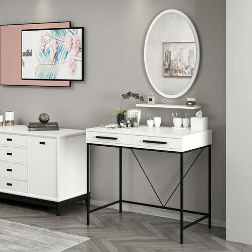 HANAH HOME sane mirror - white white make-up table Slike