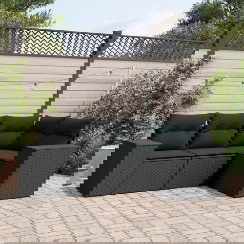 vidaXL 4-dijelni set vrtnih sofa od poliratana s jastucima crni Cijene