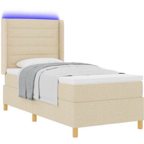 vidaXL Box spring krevet s madracem Krema 90 x 200 cm tkanina Cene