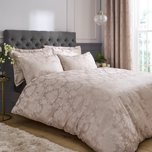 Catherine Lansfield Bež podalj&amp;scaron;ana posteljnina za zakonsko posteljo iz damasta 230x220 cm Damask Jacquard &amp;ndash; Slike
